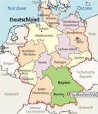 Deutschlandkarte mit Lage von Taufkirchen