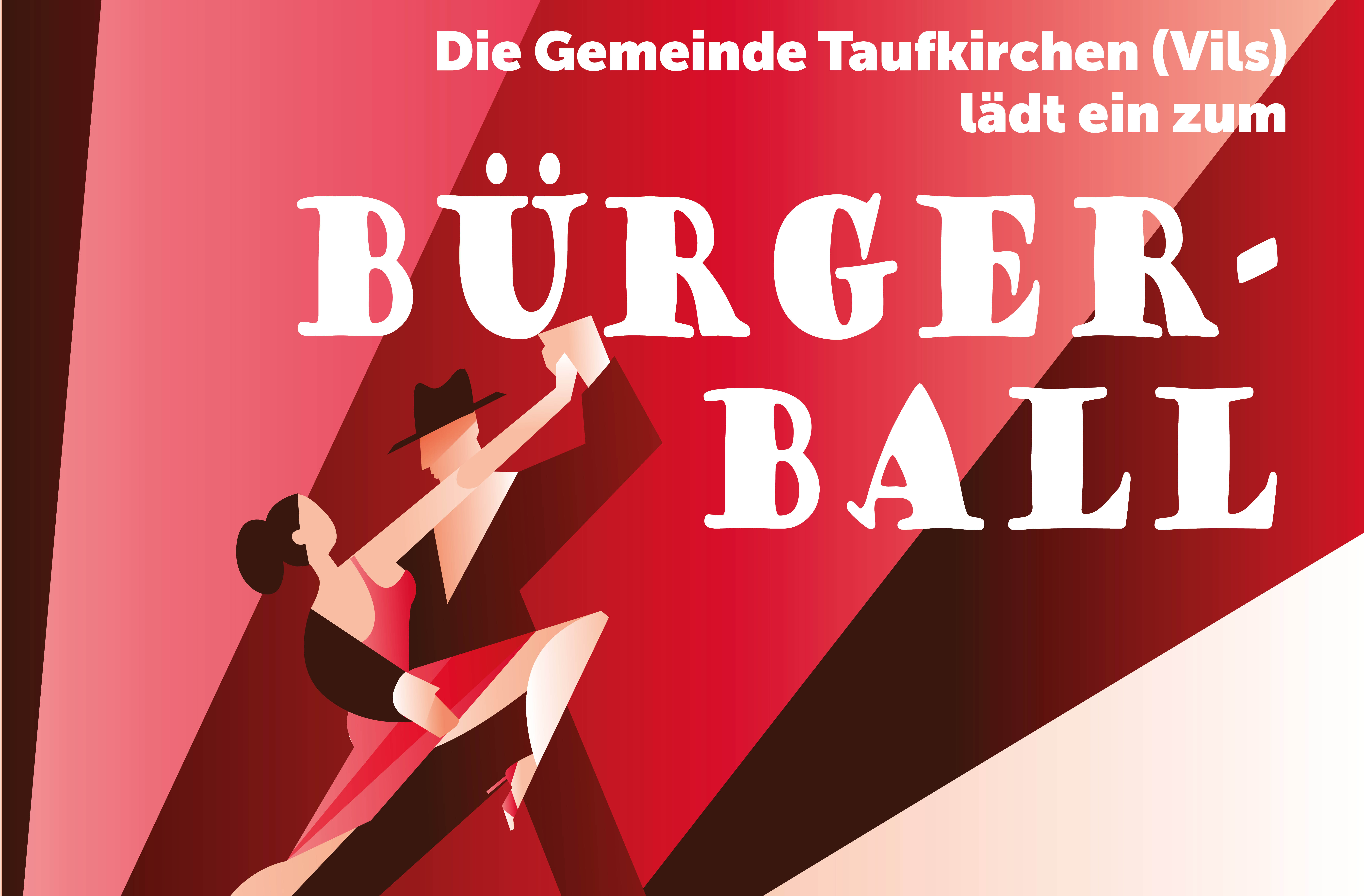 Bürgerball Plakat mit einem illustriertem Tanzpaar